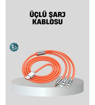 Üçlü Şarj Kablosu - Yüksek Hızlı, Dayanıklı Ve Uzun Ömürlü