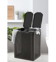 Omnipazar SY-4632 Smart Duo İki Bölmeli Kirli Çamaşır Sepeti 84 Litre