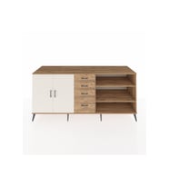 Kronos Konsol 3 Raflı 4 Çekmeceli 2 Kapaklı 220x59x99 Çam-Aytaşı/Çam