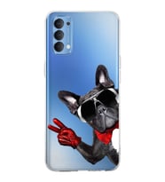 PrintiFy Oppo Reno 4  ile Uyumlu 1mm Slim Fit Köpek 2 050e Baskılı Şeffaf  Kılıf