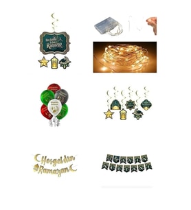 Ramazan Temalı  led ışıklı Süsleme Seti 6 lı Set