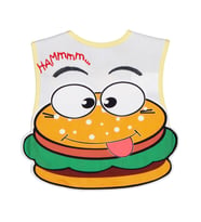Civil Baby Hamburger Baskılı Mama Önlüğü - Ekru Standart
