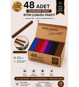Midex Orf-BT-25-24X Örf Aletleri Seti Ritim Çubuğu Paketi 25 cm Karbon Fiber Toptan Paket-3 (24 Çift)