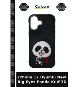 iPhone 17 Uyumlu New Big Eyes Panda Kılıf 3D Mobil Aksesuar