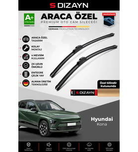 S-Dizayn Hyundai Kona Ön Cam Silecek Seti 2023 Üzeri Premium Araca Özel 65-40 Cm A+ Kalite
