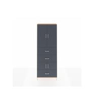 Arges Dolap 4 Raflı 3 Çekmeceli 4 Kapaklı 88x30x243 Çam-Antrasit