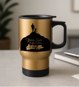 BK Gift Kişiye Özel Babalar Günü Tasarımlı Kulplu Çelik Bardak Termos Mug 450ml-6, Babalar Günü Hediye, Babaya Hediye