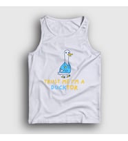 Presmono Unisex Beyaz Trust Me Ducktor Ördek Hediye Doktor Atlet 504613tt (Beyaz)