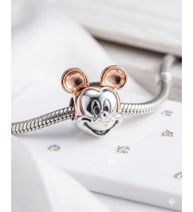 Bayan Mickey Mouse Model Gümüş Charm
