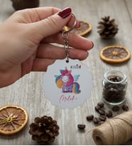 Kişiye Özel Be Cutie Unicorn  Anahtarlık Doğum Günü Hediyesi (Bej)