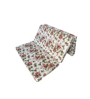 Çift Kişilik Katlanır Yer Yatağı Ve Sünger Yatak Katlanır Minder Yatak 120x195x8 CM-İNGİLİZ GÜLÜ