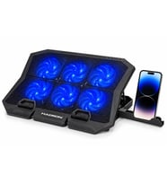 HADRON HDX4254 Thunder Serisi Laptop Soğutucu 6 Fanlı LED Telefon Standlı 13-15.6 İnç Siyah