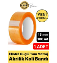 Ekstra Güçlü Yeni Formül 1 Adet 45 mm x 100 mt Koli Bandı Şeffaf Dayanıklı Bant Taşınma Ambalaj