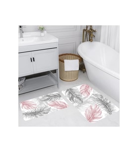 Rovigo Home Dijital Baskılı 2'li Banyo paspas Takımı RVG5054 (Gri)