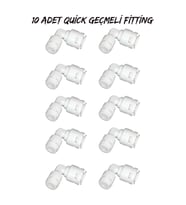 Su Arıtma Cihazı Filtreleri 1/4 L Dirsek Quick Geçme (10 Adet ) (Gri-Buz)
