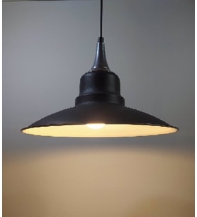 RİOLİGHT RETRO GÜMÜŞ ASKILI TEKLİ METAL SARKIT AVİZE ŞAPKA ÇAPI: 30CM (Siyah)