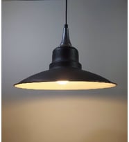 RİOLİGHT RETRO GÜMÜŞ ASKILI TEKLİ METAL SARKIT AVİZE ŞAPKA ÇAPI: 30CM (Siyah)