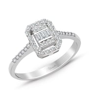 0.35 Ct. Baget Kare Modern Tasarım Tektaş Yüzük