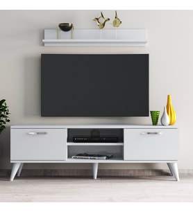 Safir 138 lik L Raflı Tv Ünitesi Beyaz - TVU0401