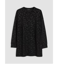 LCW EVERYDAY Siyah Soft Touch Oversize Kadın Sweatshirt Tunik