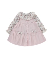 Civil Baby Çiçek Baskılı Düğmeli 6-18 Ay Elbise - Pudra