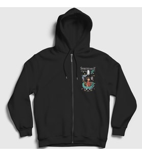 Presmono Unisex Siyah Poster Chihiro Spirited Away Fermuarlı Kapüşonlu Sweatshirt 544610tt