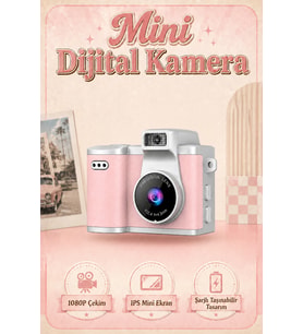 Retro Mini Dijital Fotoğraf Makinesi 1080P HD Selfie Video Vlog Kamerası Ko