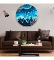 Deniz Kıyısı Cam Saat - 60 cm