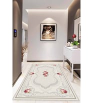 Kemik Klasik Göbekli Kaymaz Tabanlı Dekoratif Halı MK38 - 100 x 160 cm