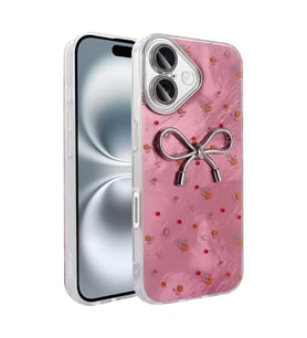 Lexroo iPhone 16 Kılıf Kamera Korumalı Figürlü Ponti Silikon Kılıf - Açık Pembe