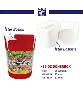 16 OZ DÖNER BOX 1 KOLİ 500 LÜ