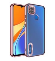 Lexroo Xiaomi Redmi 9C Kılıf Kamera Korumalı Logo Gösteren Omega Kılıf - Rose Gold