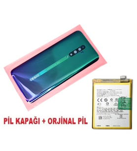 Tkgz Oppo Reno 2Z Arka Pil Batarya Kapağı + PİL (CAM) MAVİ