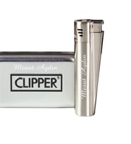 Kişiye Özel Clipper Marka Pürmüz Alevli Metal Çakmak Mat Metalik