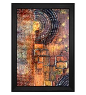Soyut Şekiller Motifli Kanvas Tablo 80 x 110 cm Siyah Çerçeve