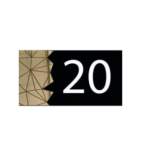 Dekoratif Aynalı Modern Kapı Numarası - Gold 20