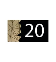Dekoratif Aynalı Modern Kapı Numarası - Gold 20