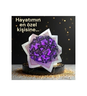 Mor Led Işıklı Kelebek Buketi A Kalite 24 Adet Kelebekli Sevgiliye/ Eşine vb Herkes İçin