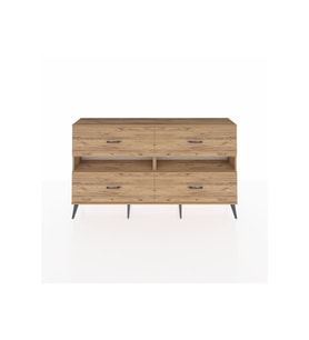 Arges Konsol 2 Raflı 4 Çekmeceli  176x30x99 Çam-Çam