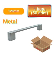 50 Adet Kare Mat Krom Metal Mobilya Kulpu Seti 128mm