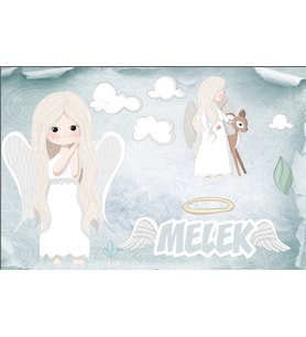 Melek Temalı Doğum Günü Afişi 35X50 cm
