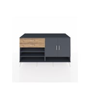 Kronos Konsol 4 Raflı 2 Çekmeceli 2 Kapaklı 176x59x99 Antrasit-Antrasit/Çam