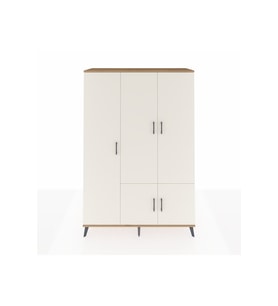 Hyperion Gardrop 7 Raflı 5 Kapaklı Tek Askılı 132x44x195 Çam-Aytaşı