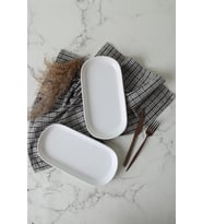 Beyaz Noyan Kayık Tabak 28 Cm 2 Adet 006