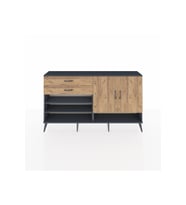 Arges Konsol 4 Raflı 2 Çekmeceli 2 Kapaklı 176x30x99 Antrasit-Çam
