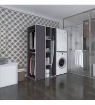 Kenzlife çamaşır-kurutma makinesi dolabı ve giysi dolabı kazvini sol gri 180*160*60  banyo (Beyaz)