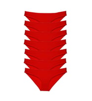 7 adet Süper Eko Set Likralı Kadın Slip Külot Kırmızı