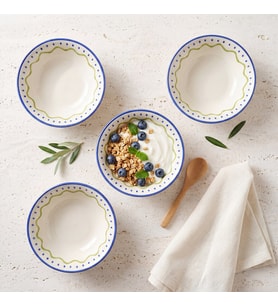 GÜRAL PORSELEN Zeytindalı Desenli 14 cm 4lü Çorba ve Salata Kasesi
