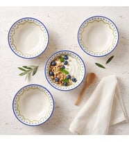 GÜRAL PORSELEN Zeytindalı Desenli 14 cm 4lü Çorba ve Salata Kasesi