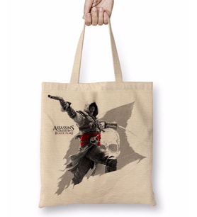 Assassin Creed Black Flag Bez Çanta Uzun Saplı